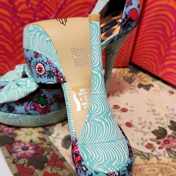 IRON FIST LOCO KOKO Platform Heels In Turquoise size 7 NWT & Box - Picture 6 of 10